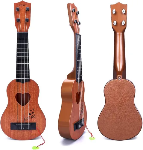 Miniatura 6 de YEZI Juguetes para Niños, Ukelele Clásico de Guitarra, Instrumento Musical, Marrón
