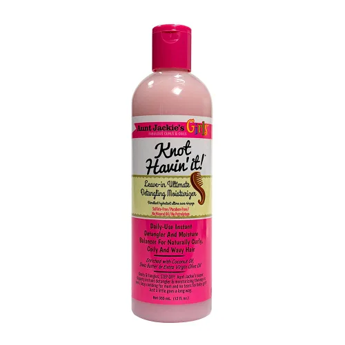 Aunt Jackie's Kids Knot Havin' It - Hidratante desenredante definitivo para cabello naturalmente rizado, rizado y ondulado, 12 onzas
