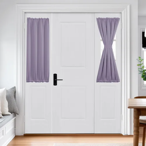 Miniatura 107 de Cortina térmica para puerta con bolsillo para barra, opacas, tratamiento de ventanas con ojales y ojales Deconovo 1 panel
