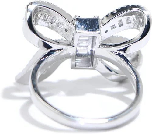 Miniatura 4 de Anillo de plata de ley 925 brillante con piedras preciosas de diamantes de circonita cúbica, anillo de mariposa de diamantes de circonita cúbica