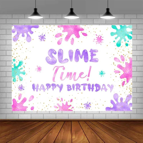 Miniatura 4 de Telón de fondo de cumpleaños de 7 x 5 pies para fiesta, grafiti colorido que brilla con salpicaduras de niños, pancarta colorida de fiesta