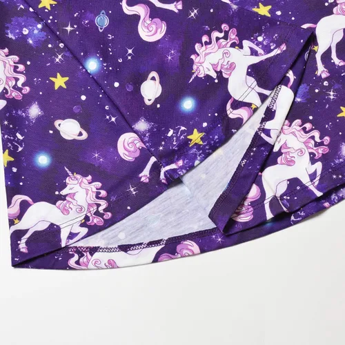 Miniatura 11 de Qpancy Vestidos a juego para muñecas y niñas, trajes de unicornio de manga larga, ropa de algodón
