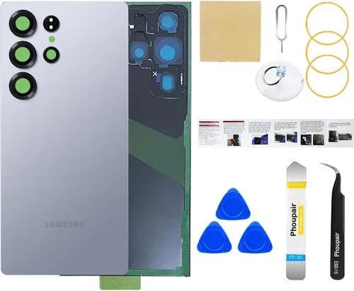 Miniatura 28 de Reemplazo de cristal trasero para Samsung Galaxy S24 con kit de herramientas de reparación profesional (Amber Yellow)