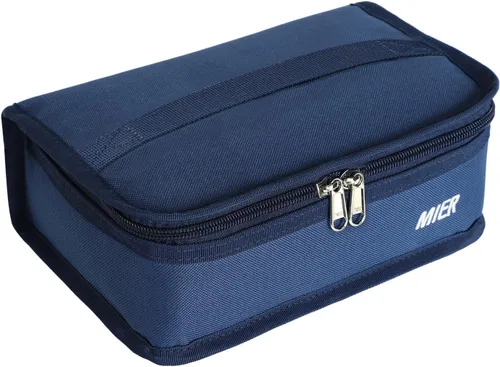 MIER Lonchera pequeña para niños y adultos, compacta con aislamiento, mini hielera térmica portátil para viajes de trabajo, escuela, color azul Azul