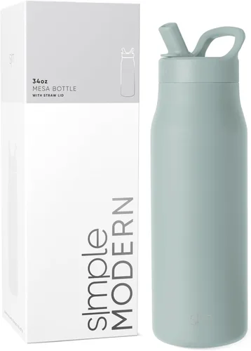 Miniatura 18 de Simple Modern Botella de agua con tapa de pajilla Termo de acero inoxidable aislado Botellas de agua reutilizables para viajes para gimnasio