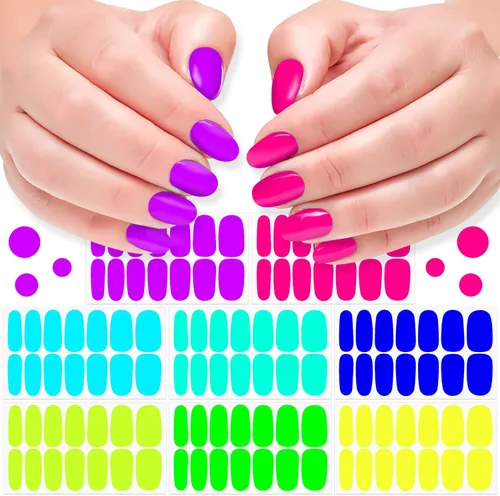 Miniatura 13 de 8 hojas de calcomanías de esmalte de uñas de Halloween, calcomanías de esmalte de uñas para festivales, tiras de esmalte de uñas para mujeres