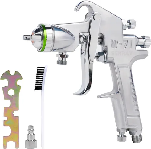 Miniatura 7 de Pistola de pintura del espray del aire de la alimentación de presión, pulverizador de la pintura del pote de la presión sin la taza - boquilla