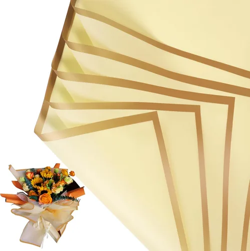 NESCCI Papel de regalo de flores de 20 hojas, papel de regalo de ramo floral impermeable, suministros de floristería, papel de embalaje para boda,