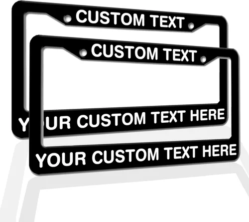 Miniatura 6 de Marcos de Matrícula con Cualquier Texto - Marco de Placa con Tu Mensaje Personalizado, Marco de Matrícula Personalizado con Nombre, Monograma, Logo