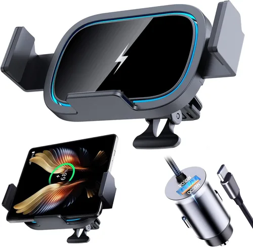 Cargador de coche inalámbrico para Samsung Galaxy Z Fold 7 6 5 4 3 2, 15 W, soporte de coche de carga rápida, accesorios de coche, soporte de