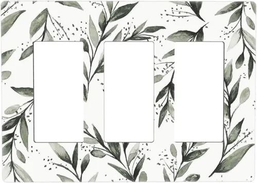 Miniatura 173 de Placa de pared dúplex de receptáculo de dispositivo de 1 gang de madera envejecida blanca gris con veta de tablón, cubierta de enchufe eléctrico