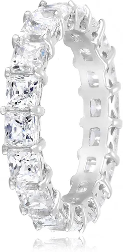 Miniatura 4 de Tienda Collection Sterling Silver Princess Cut All-Around Band Ring made with Infinite Elements Cubic Zirconia