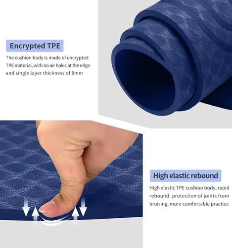 Miniatura 3 de Tapete de cuerda de saltar de 8/20/1.181 in, tapete de ejercicio duradero, antideslizante, tapete de entrenamiento con cuerda de saltar y bolsa