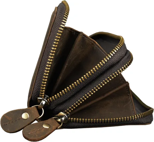 Miniatura 4 de LUUFAN Cartera larga de cuero genuino para hombre, cartera plegable grabada