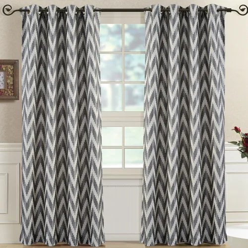 Miniatura 2 de Royal Bedding Meridian - Cortinas opacas con ojales grises para ventana, par/juego de 2 paneles, 52 x 63 pulgadas cada uno