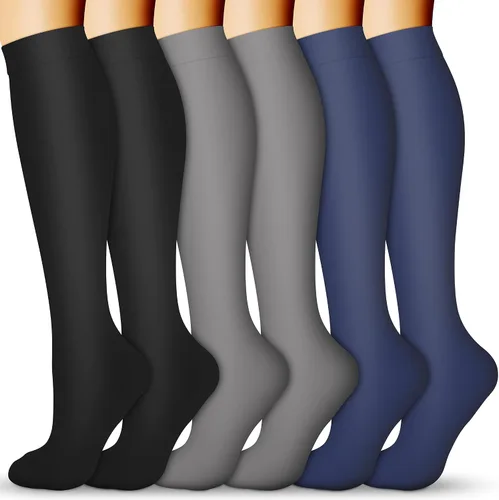 Miniatura 11 de Calcetines de compresión para mujeres y hombres 15-20 mmHg, mejores para uso médico, enfermería, para correr, atletismo, varices, viajes
