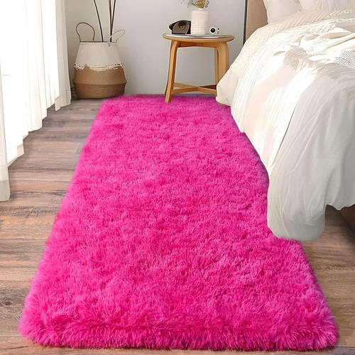 Miniatura 71 de Alfombras suaves para pasillos de dormitorio, nuevas, con parte inferior antideslizante mejorada, de 2 x 3, alfombra esponjosa y peluda verde