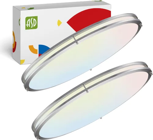 Miniatura 57 de ASD Lámpara LED de techo de montaje empotrado de 18 pulgadas, interruptor de 28 W, 100-277 V, 2750 lúmenes, 3000 K/4000 K/5000 K, regulable, Níquel