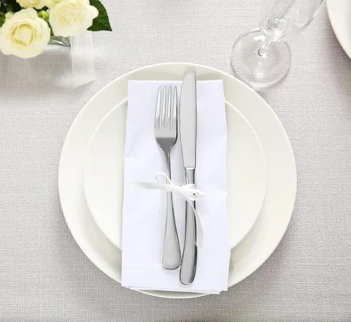 Miniatura 6 de Utopia Kitchen Servilletas de tela blanca, 12 unidades, 18 x 18 pulgadas, mezcla de algodón absorbente, lavables y reutilizables, para cenas