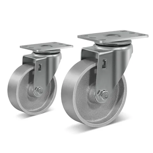 Miniatura 41 de Ruedas industriales resistentes de 3 x 1.25 pulgadas, capacidad de 350 libras, ruedas de hierro fundido y marco de acero para carros, carritos