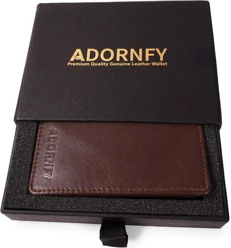 Miniatura 2 de Cartera de piel de vacuno con bloqueo RFID con capa interior de piel de vaca de primera calidad con doble apertura y soporte para ventana