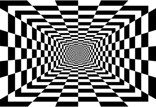 Telón de fondo de vórtice a cuadros blanco y negro de 5 x 3 pies para fotografía, fondo abstracto 3D de túnel sin fin para decoración de fiesta en