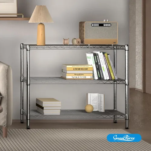 Miniatura 2 de Guan River Estantería de Alambre de Metal Ajustable de 3 Estantes para Almacenamiento para Oficina, Cocina, Dormitorio, Baño, Lavandería, Despensa