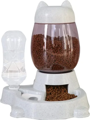 Miniatura 5 de Utaomld Comedero automático para gatos, dispensador de alimentos y agua, color verde, estilo moderno, capacidad de 101.4 fl oz, perfecto