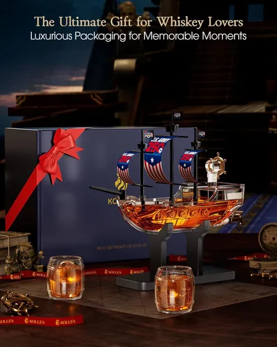 Miniatura 8 de Kollea Regalos de cumpleaños para hombres, papá, juego de decantador de whisky con 2 vasos, dispensador de licor para bar en casa, ideas de regalo