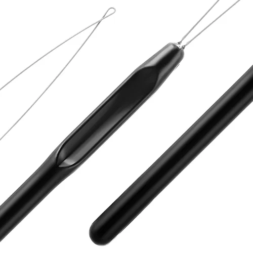 Miniatura 4 de WLLHYF 10 piezas de extensión de cabello, enhebrador de aguja, gancho de tracción, herramientas de extensión de cabello, micro anillos, nano