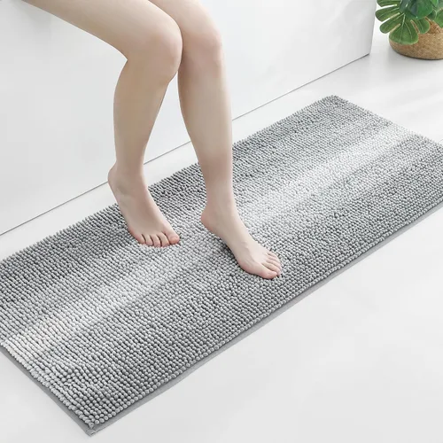 Miniatura 25 de Gibelle Alfombras Azules para Baño, Alfombra de Baño de Chenilla de Lujo, Alfombra Pequeña Antideslizante para Ducha y Alfombras para el Suelo