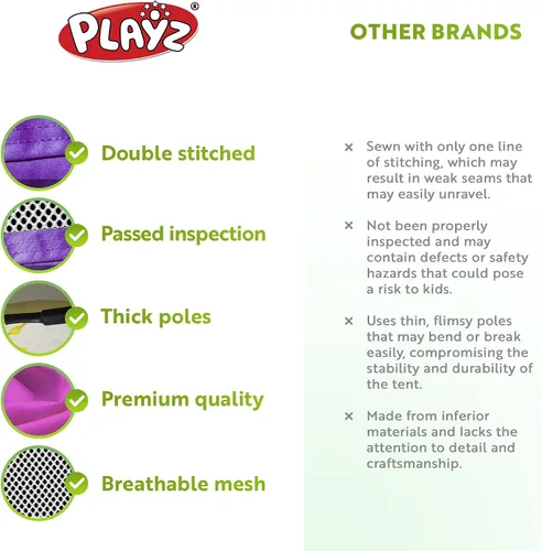 Miniatura 8 de Playz Tienda de campaña desplegable de 5 piezas para niños, túnel de gateo y pozo de pelotas con aro de baloncesto para niños, niñas, bebés y niños