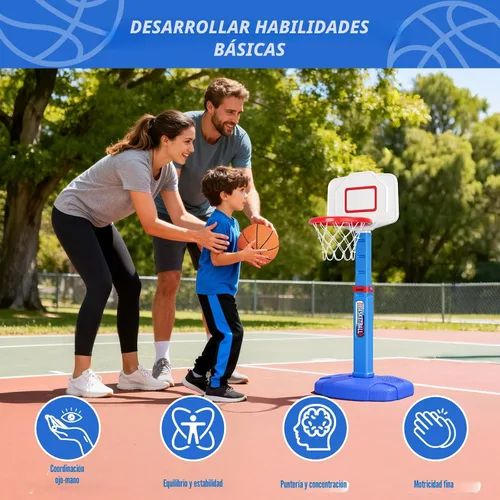 Miniatura 7 de HYES Aro de Baloncesto para Niños Pequeños, Aro de Baloncesto Interior de Altura Ajustable para Niños de 1 a 3 Años, Mini Canasta de Baloncesto