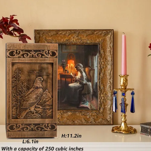 Miniatura 5 de KIMNAG Urna de cremación de madera para cenizas de madera humanas, caja decorativa, urnas funerarias para adultos, hombres y mujeres, con bolsa