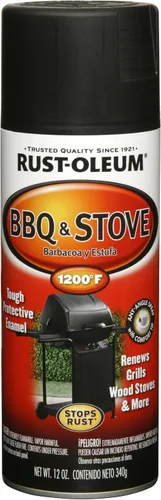 Rust-Oleum 249310 Pintura en aerosol para el sector de la automoción y barbacoa, 12 onzas, color negro para barbacoa