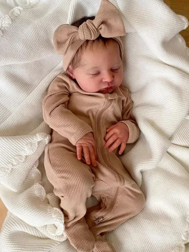 Angelbaby Muñecas bebé reborn de 19 pulgadas, bebé recién nacida realista que duerme, muñeca Laura, bebé suave de silicona, sensación de bebé
