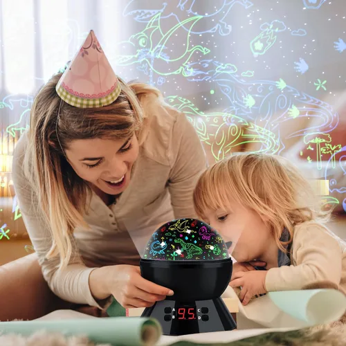 Miniatura 5 de MOKOQI Proyector de luz nocturna de dinosaurio para niños, juguetes para habitación de niños, rotación de 360 grados con luz de proyección