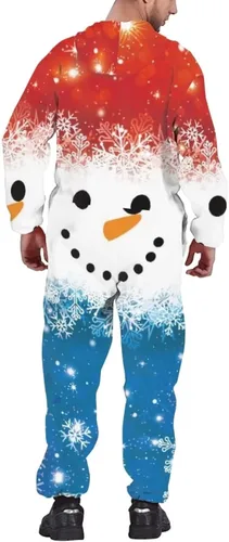 Miniatura 2 de AFPANQZ Enterizo unisex ajustado con capucha para el hogar, pijama con bolsillo frontal con capucha, talla S-4XL
