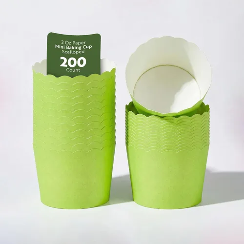 Miniatura 33 de Restaurantware Paquete de 200 moldes de papel para cupcakes de 3.38 onzas, resistentes a la grasa, festoneados para horno, elegantes tazas