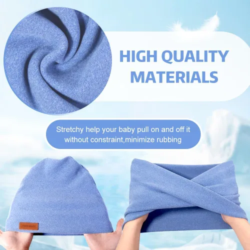 Miniatura 4 de Conjunto de 2 piezas de gorro y bufanda de invierno para niños y niñas, gorro con forro de satén para bebé