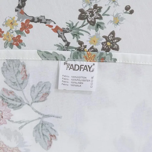Miniatura 8 de FADFAY Elegante juego de sábanas con estampado de pájaros beige desgastado, 100% algodón, ultra suave, para niñas, con bolsillo profundo, 4 piezas