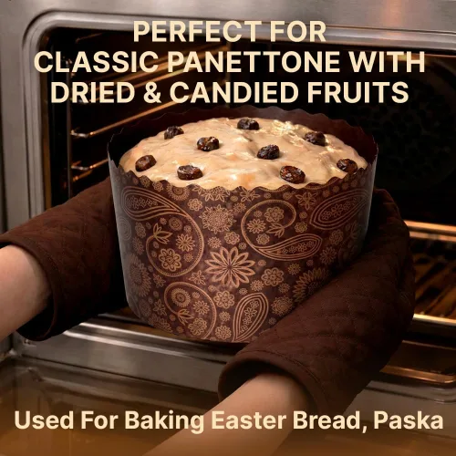 Miniatura 3 de Panettone - Molde de papel para hornear, 6 unidades, 25 onzas, grandes, paska kulich, pan, pasteles, formas, desechables, redondos, moldes