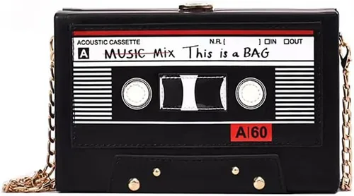 Bolso cruzado retro con forma de radio para mujer, bolso cruzado de metal con diamantes de imitación