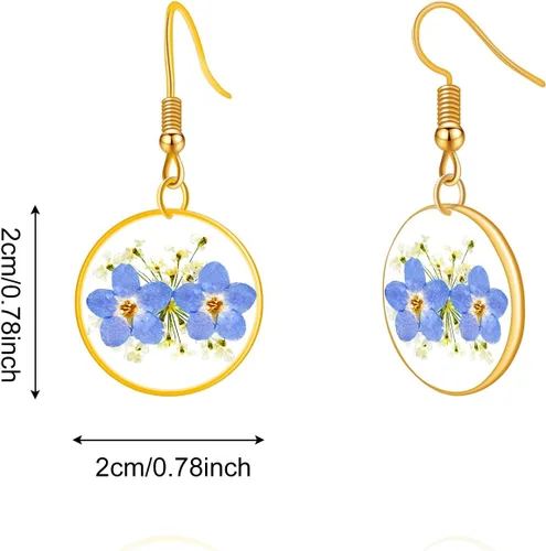 Miniatura 17 de Pendientes de flores prensadas hechos a mano para mujer
