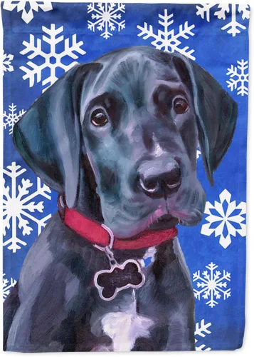 Miniatura 262 de Caroline's Treasures SC9374GF Bulldog English Snow flakes Holiday Garden Flag Buzón Bandera decorativa para patio exterior, patio, obras de arte