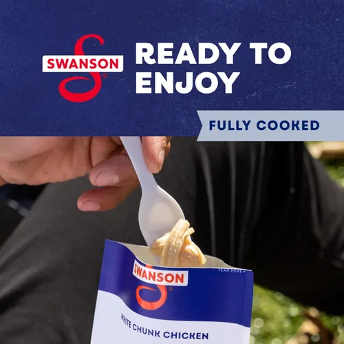 Miniatura 7 de SWANSON S Ajo y Hierbas Pollo Blanco en Trozos Totalmente Cocinado, Listo para Comer, Comidas Simples Para Llevar, Bolsa de 2.6 OZ (Caja de 12)