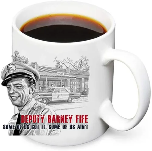 Miniatura 9 de Brotherhood Mayberry Mt Airy Sheriff Aunt Bea's Pickles Oregon Nueva Escocia Wally's Service Andy Griffith - Tazas de café de cerámica blanca de 11