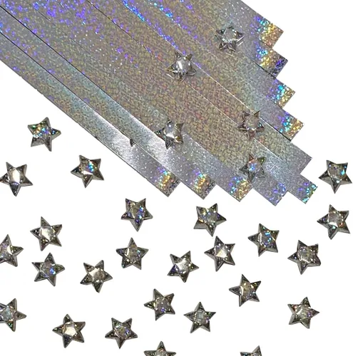 Miniatura 14 de 100-Strips Gold Foil Paper Strips for Making Origami Stars, Lucky Stars, Puff Stars. Reflective Mirror Shiny Paper Strips, 1 x 24 inch. (BIG Gold)