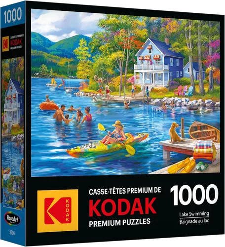 Miniatura 2 de RoseArt - Kodak Premium - Natación en el lago - Rompecabezas de 1000 piezas para adultos