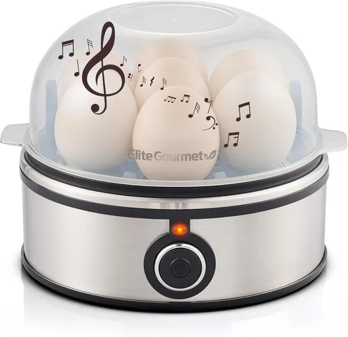 Miniatura 9 de Elite Gourmet EGC-007B # - Olla rápida para huevos, 7 huevos fáciles de pelar, duros, medianos, suaves, escalfador, máquina de tortillas, apagado